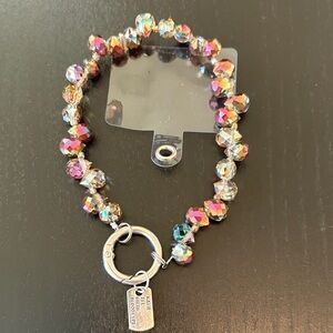Colorful Beaded Bracelet with Silver Clasp